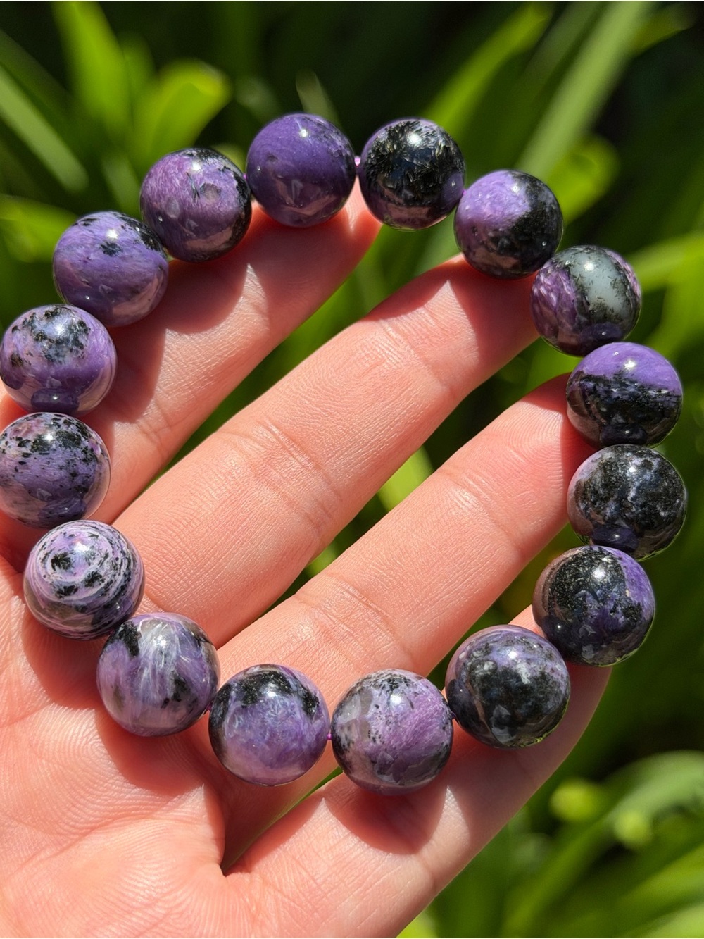 13mm stretchable purple charoite bracelet 1839
